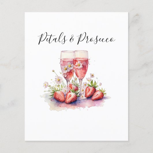 Srawberry Champagne Floral Brautparty Game Card (Rückseite)