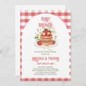 Srawberry Pancake Baby Brunch Dusche Einladung (Vorne/Hinten)