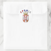 Srbija cirilica quadratischer aufkleber (Tasche)