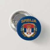 Srbija Flag-Schild Serbien Button (Vorne & Hinten)