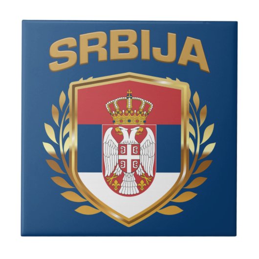 Srbija Flag-Schild Serbien Fliese (Vorderseite)
