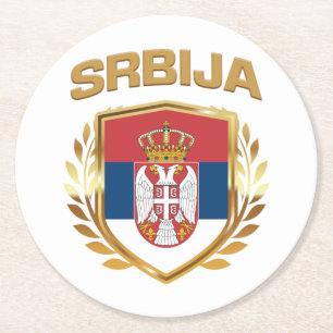Srbija Flag-Schild Serbien Runder Pappuntersetzer
