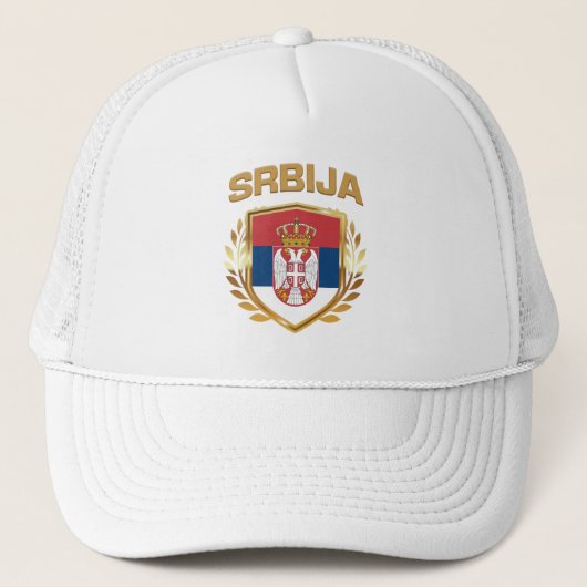 Srbija Flag-Schild Serbien Truckerkappe (Vorderseite)