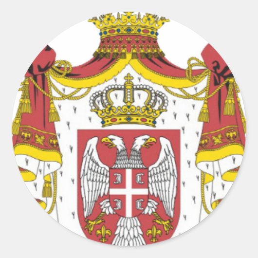 Srbija Grb / Serbische Wappen Runder Aufkleber (Vorderseite)