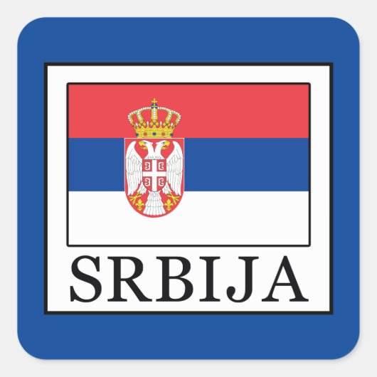 Srbija Quadratischer Aufkleber (Vorderseite)