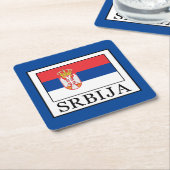 Srbija Rechteckiger Pappuntersetzer (angewinkelt)