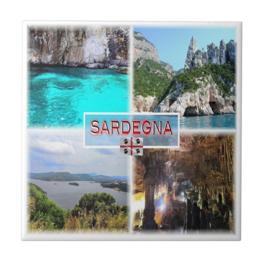 SRD003 SARDINIEN, Mosaik, Italien, Kühlschrank Fliese (Vorderseite)