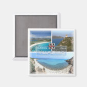 SRD015 VILLASIMIUS, Mosaik, Sardinien, Kühlschrank Magnet (Vorderseite/Rückseite)