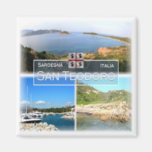 SRD019 SAN TEODORO, Mosaik, Sardinien, Kühlschrank Magnet (Vorne)