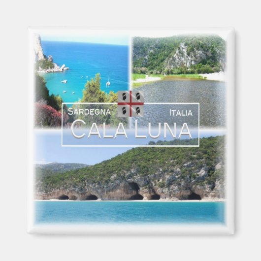 SRD032 CALA LUNA, Mosaik, Sardinien, Kühlschrank Magnet (Vorne)