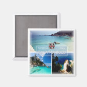 SRD035 CALA MARIOLU - Mosaik - Sardinien - Kühlsch Magnet (Vorderseite/Rückseite)