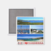 SRD040 SARDINIA I Liebe, Mosaik, Italien, Kühlschr Magnet (Vorderseite/Rückseite)