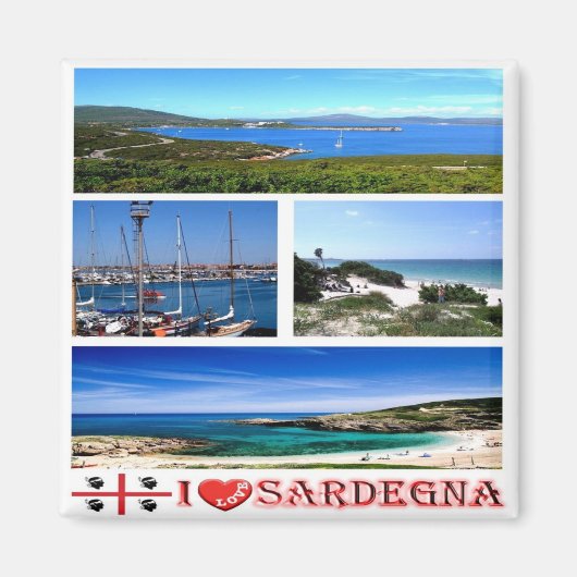 SRD040 SARDINIA I Liebe, Mosaik, Italien, Kühlschr Magnet (Vorne)