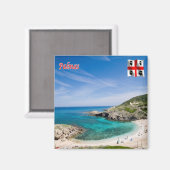 SRD048 SASSARI Palmas, Sardinien, Kühlschrank Magnet (Vorderseite/Rückseite)