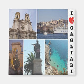 SRD061 CAGLIARI I Liebe Mosaik, Sardinien, Kühlsch Magnet (Vorne)