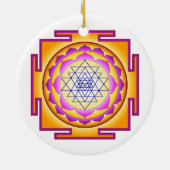 Sri Chakra Göttin Shri Lalitha Tripura Sundari Keramik Ornament (Hinten)