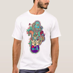 Sri Ganesh Farbige indische Paisley T-Shirt
