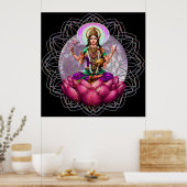 Sri Lakshmi/Laxmi Divine Große Plakatdruck Poster (Küche)