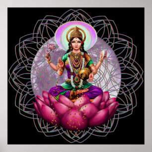 Sri Lakshmi/Laxmi göttlicher großer Plakatdruck Poster
