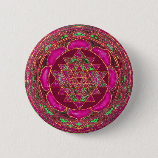 Sri Lakshmi Yantra Mandala Button (Vorderseite)