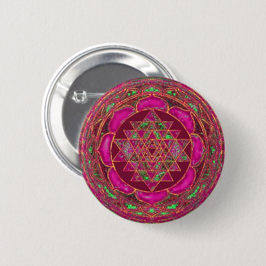 Sri Lakshmi Yantra Mandala Button (Vorne & Hinten)