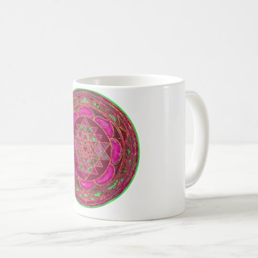 Sri Lakshmi Yantra Mandala Kaffeetasse (VorderseiteRechts)