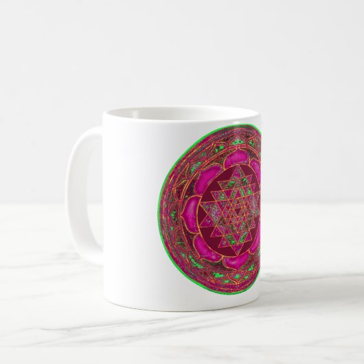 Sri Lakshmi Yantra Mandala Kaffeetasse (Vorderseite Links)
