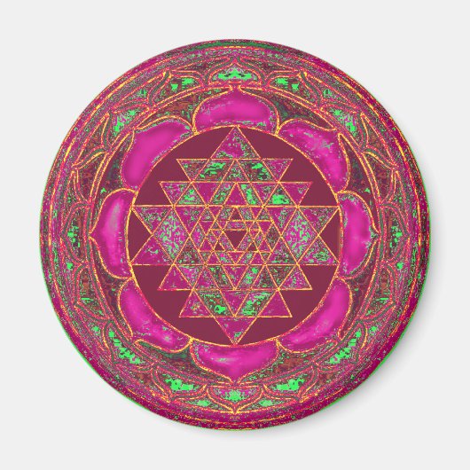 Sri Lakshmi Yantra Mandala Magnet (Vorne)