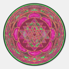 Sri Lakshmi Yantra Mandala Runder Aufkleber