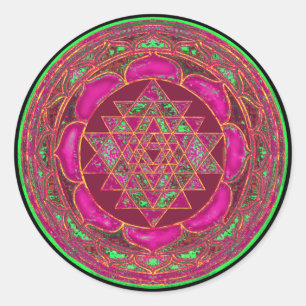 Sri Lakshmi Yantra Mandala Runder Aufkleber