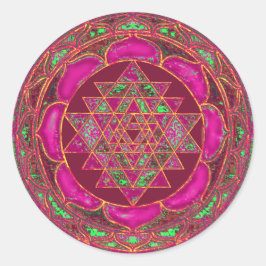 Sri Lakshmi Yantra Mandala Runder Aufkleber