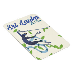 Sri lanka-Affe-Vintages Urlaubsposter Magnet