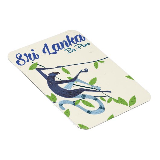 Sri lanka-Affe-Vintages Urlaubsposter Magnet (Rechte Seite)