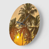 Sri Lanka Beach Sunset View Große Wanduhr (Winkel)