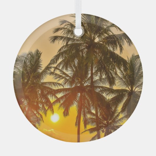 Sri Lanka Beach Sunset View Ornament Aus Glas (Vorderseite)