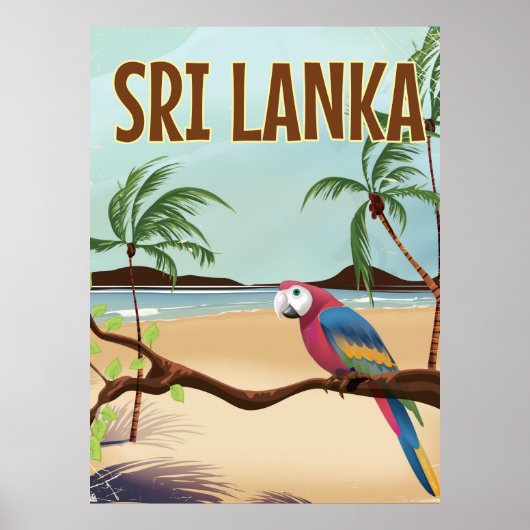 Sri Lanka Beach Vintage Reiseplakat Poster (Vorne)