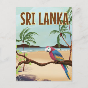 Sri Lanka Beach Vintage Reiseplakat Postkarte