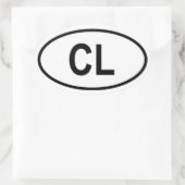 Sri Lanka ‚CL‘ Ovaler Aufkleber (Tasche)