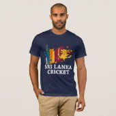 Sri Lanka Cricket Flag Brush Stroke Geschenk T-Shirt (Vorne ganz)