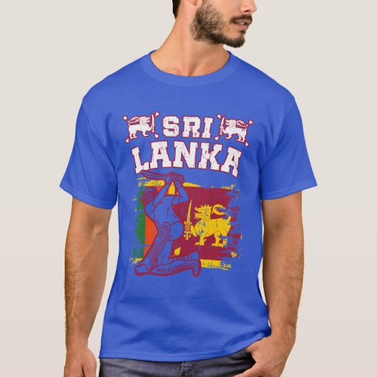Sri Lanka Cricket Gift, Flag Brush Stroke T-Shirt (Vorderseite)