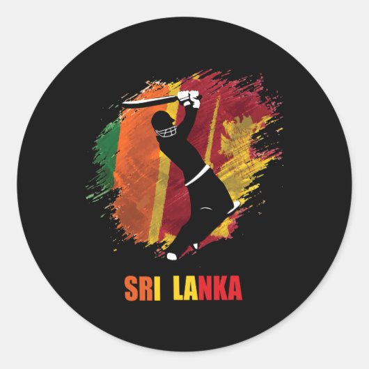 Sri Lanka Cricket Runder Aufkleber (Vorderseite)