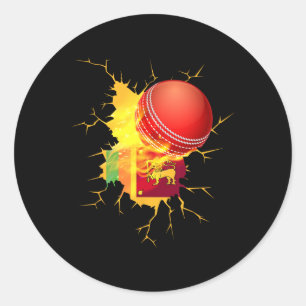 Sri Lanka Cricket T-Shirt Geschenk Runder Aufkleber