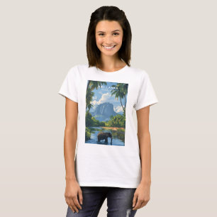 Sri Lanka Elefant Fluss Dschungel T-Shirt für Frau