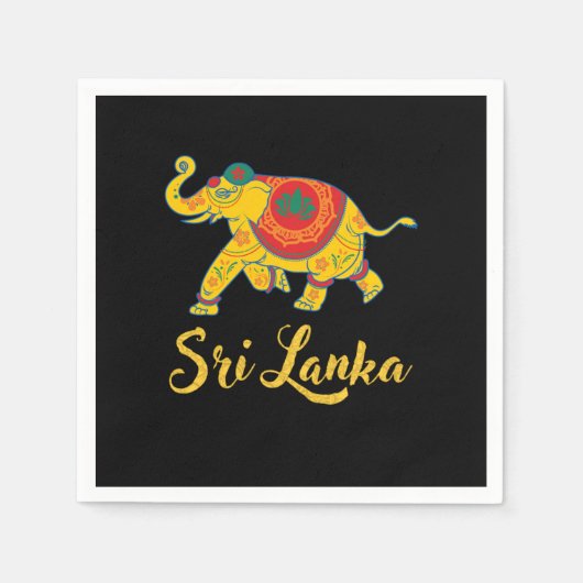 Sri Lanka Elephant Indien Abstraktes Geschenk Serviette (Vorderseite)