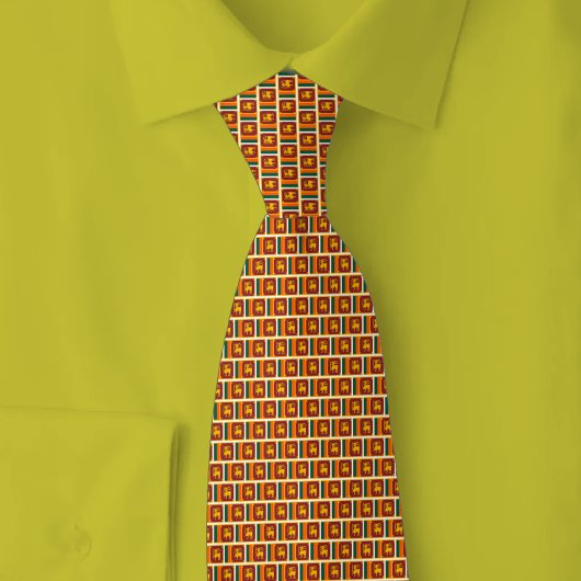 Sri Lanka Flag Brick Pattern Krawatte