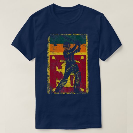 Sri Lanka Flag Cricket Jersey Fan Player Coach T-Shirt (Design vorne)