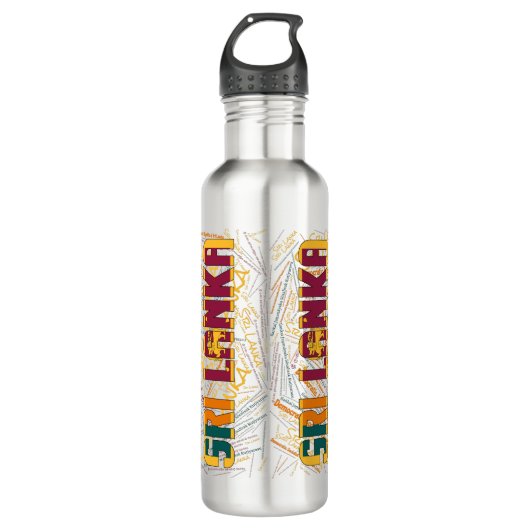 Sri Lanka Flag Gorgetic Patriotic Edelstahlflasche (Vorderseite)