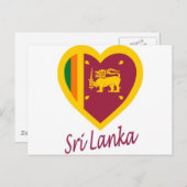 Sri Lanka Flag Herz Postkarte (Vorne/Hinten)