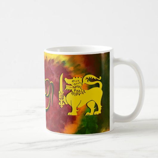 Sri Lanka Flag Lion Design Kaffeetasse (Rechts)