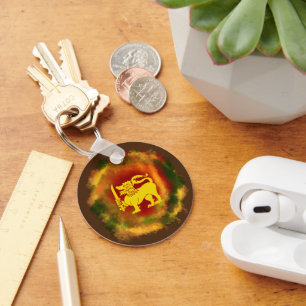 Sri Lanka Flag Lion Design Schlüsselanhänger